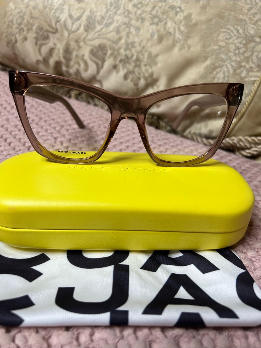 Marc Jacobs MARC 649 Cat Eye Eyeglass Frames Beige Brown 53mm BNWT